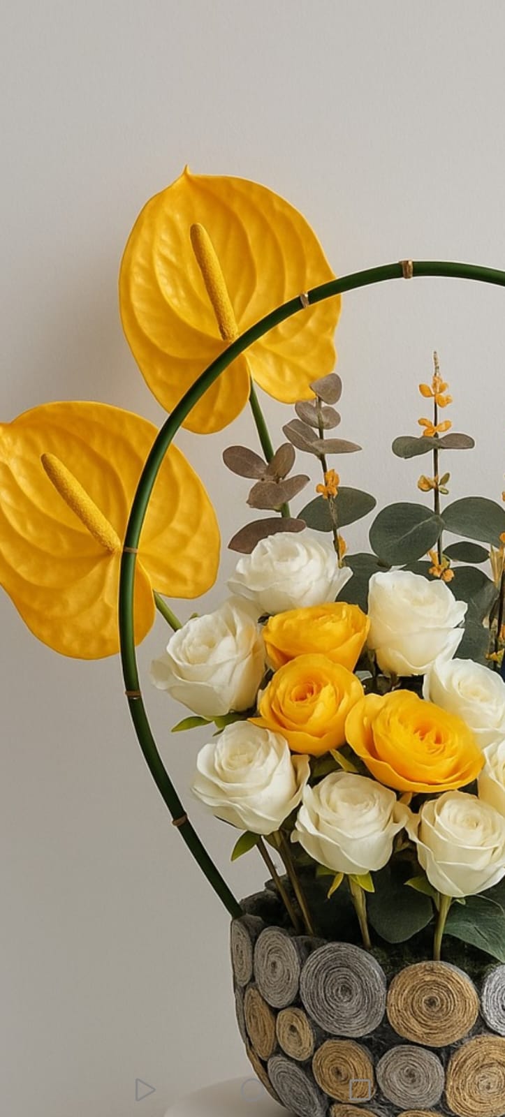 Elegant Floral Vase + Swarovski