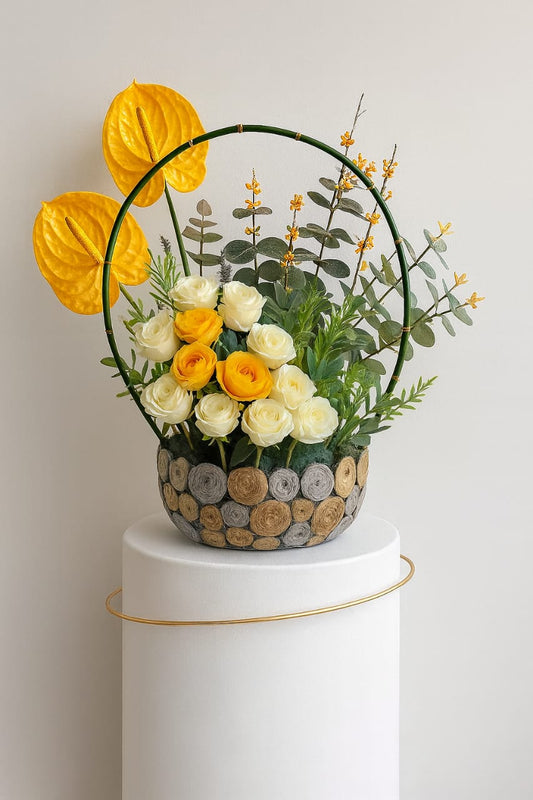 Elegant Floral Vase + Swarovski